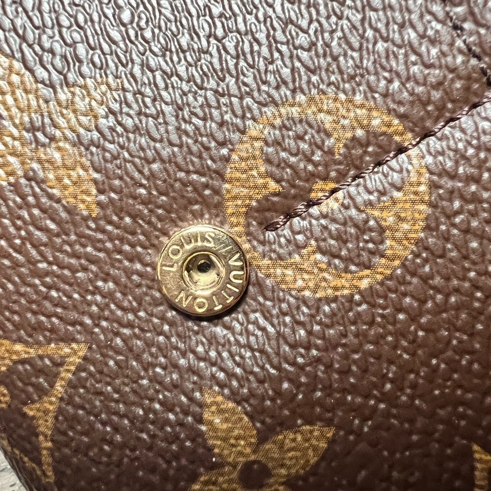 Authentic Louis Vuitton Brown and Gold Monogram Wallet on Chain - Picture 4 of 11